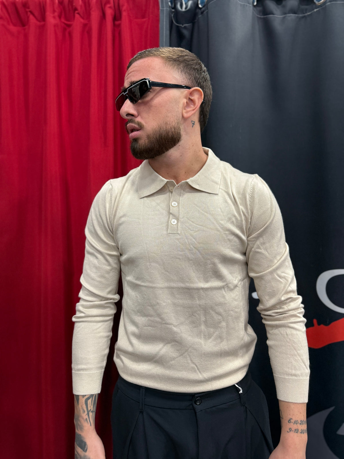 POLO TRICOT BEIGE