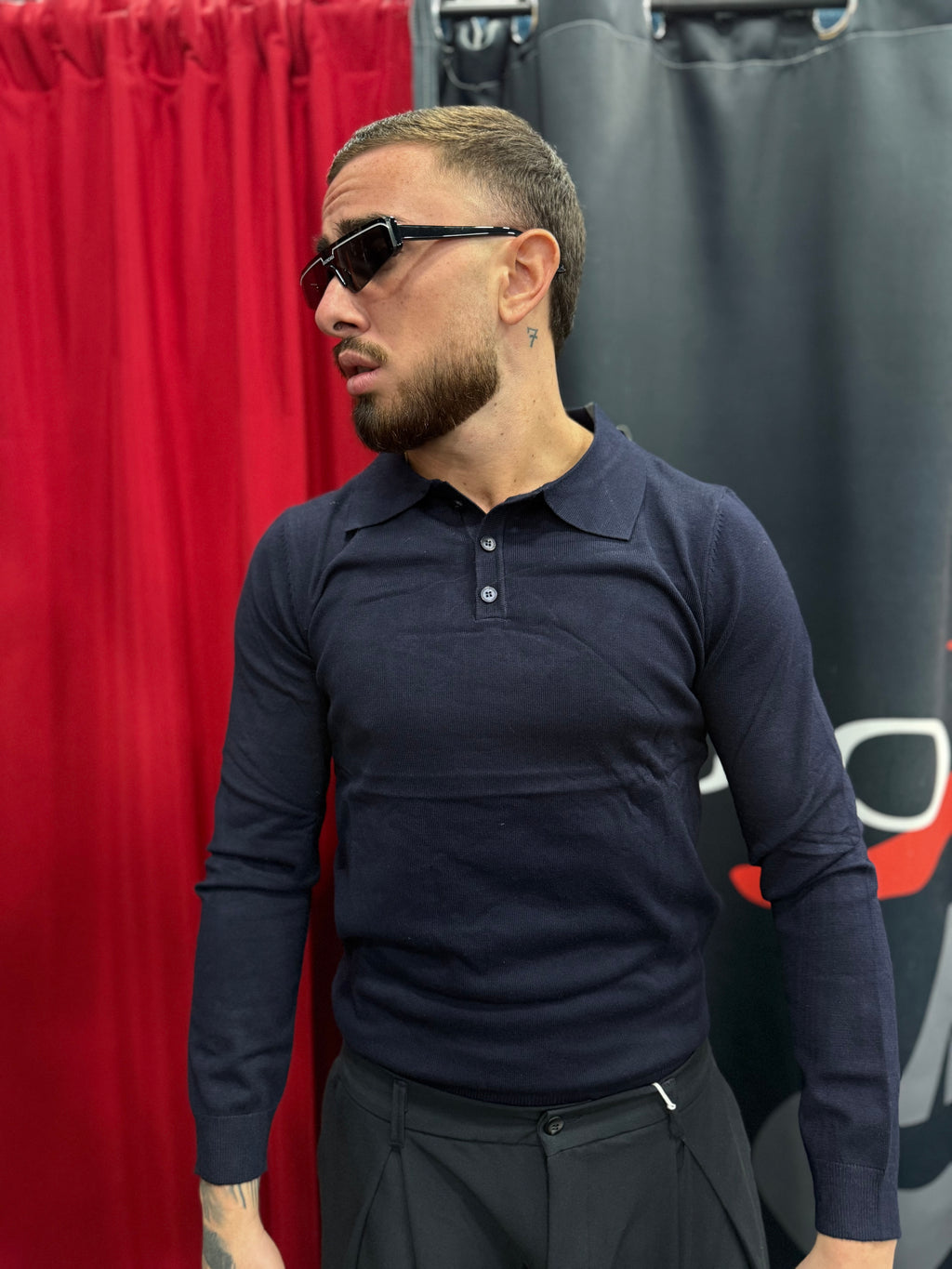 POLO TRICOT BLU NAVY