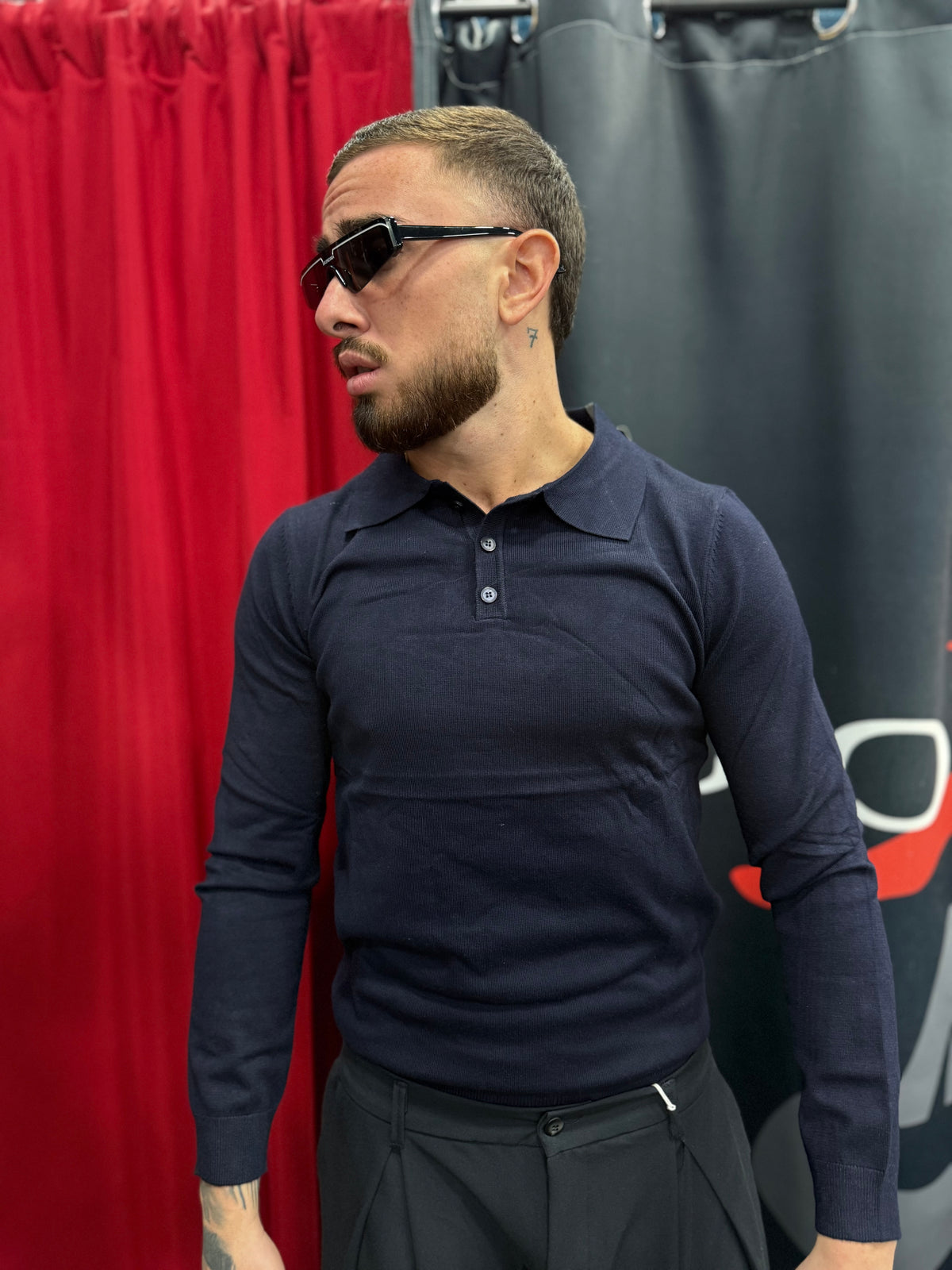 POLO TRICOT BLU NAVY